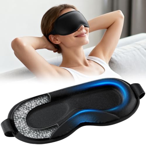 Weighted Eye Mask for Sleep, 3D Blackout Sleep Mask for Women Men, Black by Azang