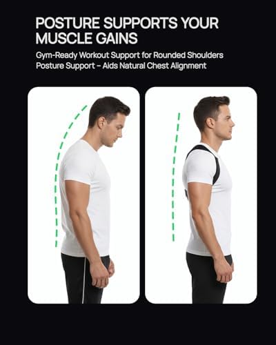 Gymgoer‘s Back Posture Corrector For Men With Reinforced Support Plate. High-Tension Posture Brace To Open Shoulders. Pro-Grade Back Straightener For Peak Gym Form - Image 7