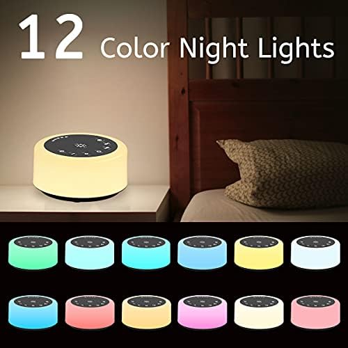 Soother Sleep Sound Machine Night Light White Noise Machine with 30 Soothing Sounds & 12 Color Night Lights for Baby Kids Adults Brown Noise Machine with Timer & Continuous Play for Home Travel Office - Image 3