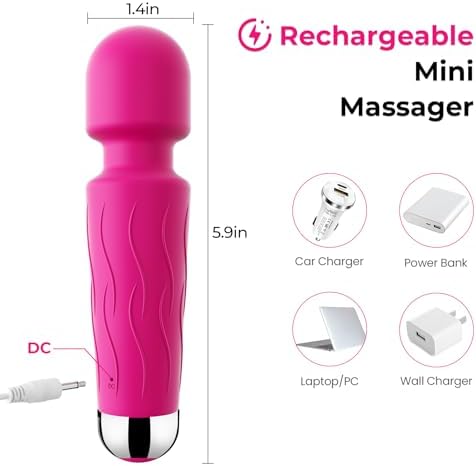 Kverg Handheld Personal Small Massage Gun for Women, Neck Massager for Office, Deep Tissue Massager Remote Control Cordless,Home Use, Gift for Women Lemon Red - Image 2