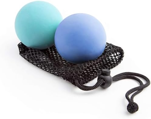 Japanese Craftsmanship Physical Massage Therapy Ball Set - Ideal for Yoga, Deep Tissue Massage,Yoga & Trigger Point Treatments. Set - 2 Extra Firm Balls W/Mesh Bag, Blue by Unknown