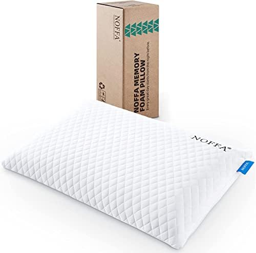 Flat Thin Pillow for Sleeping, 2.4" Slim Stomach Sleeper Pillow Low Profile Bed Pillow, Standard Size with Washable Cover by NOFFA