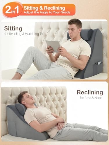 Vekkia 23.5” Back Rest Pillow, Dual-Layer Foam for Reclining and Sitting - Image 2