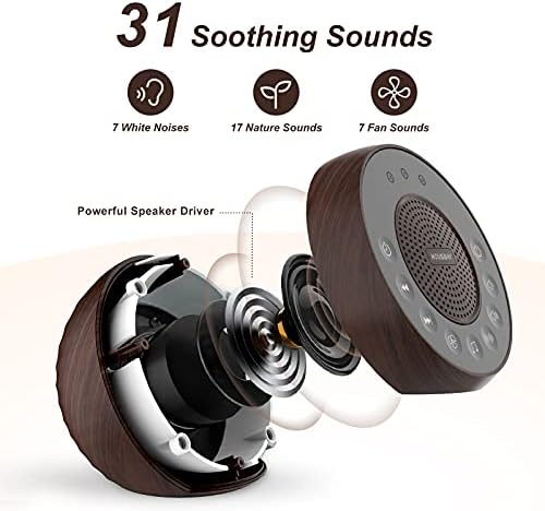 HOUSBAY Sound Machine White Noise for Sleep with Wood Grain - Image 2