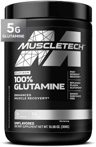 MuscleTech 100% L-Glutamine Powder for Enhanced Muscle Recovery, Unflavored by MuscleTech