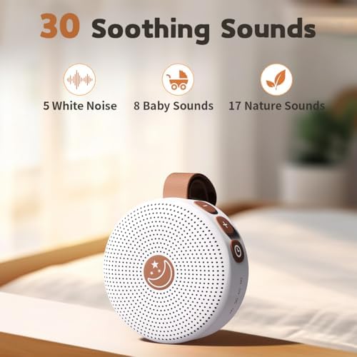 Portable Sound Machine Mini White Noise Machine Baby Shushing Brown Noise Machine with 30 Soothing Sounds for Kids Adults Dogs Auto-Off Timer 32 Volume Levels Sleep Machine for Home Office Privacy - Image 3
