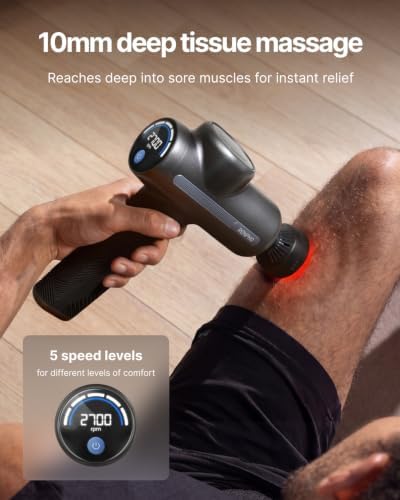 RENPHO Active 2 Red Massage Gun with 850nm Infrared Heating & 3 Light Modes - Image 4