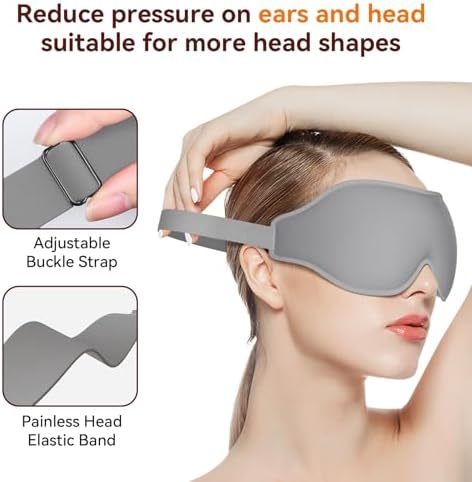 EVA BELLE Sleep Mask, Light Blocking Eye Sleeping Mask for Women Men, Adjustable 3D Memory Foam, Adjustable - Image 4