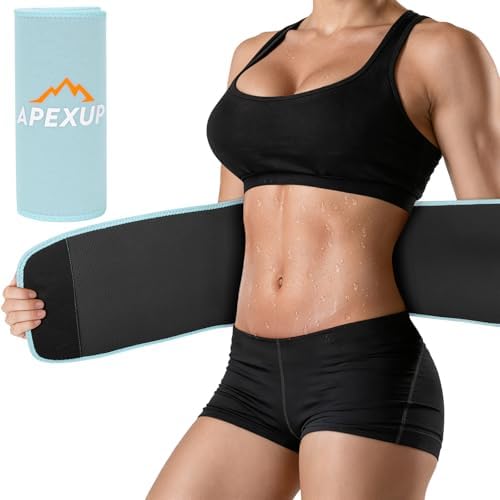 APEXUP Waist Trainer for Women Lower Belly Fat, Men Sweat Band, Stomach Wrap, Waist Trimmer with Removable Lumbar Support by APEXUP