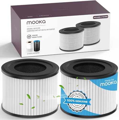 2 Pack MOOKA AP-S0610L Air Purifier Filter, 3-in-1 True HEPA Filter, High-Efficiency Activated Carbon Air Filter for Smoke, Odor, Dander, Pollen by MOOKA