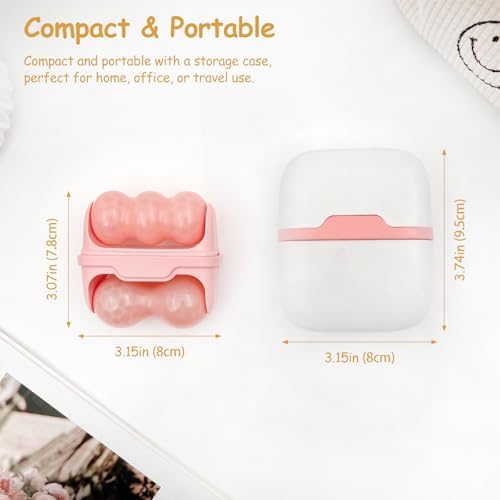 Facial Ice Roller for Face & Eyes, 2-in-1 Skin Care Cooling Roller with Travel Storage Case, Self-Care Beauty Tool Gift for Men and Women (Pink, 1 Pc) - Image 4