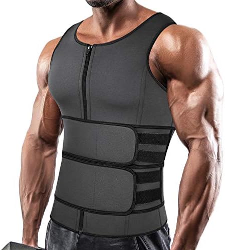 SHAPERIN Men Neoprene Sauna Zipper Waist Trainer Vest Tank Top Trimmer Body Shaper by SHAPERIN