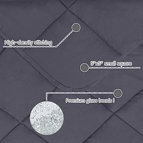 yescool Weighted Blanket (5 lbs, 36" x 48", Grey) Cooling Heavy Blanket, Perfect for 40-60 lbs, Breathable Throw Blanket Gifts with Premium Glass Bead, Machine Washable - Image 3