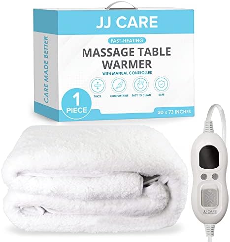 JJ CARE Massage Table Warmer 30"x73", Sherpa Fleece, 3 Heat Control Settings, 13ft Power Cord & Overheat Protection for Massage Therapy Bed Warmer Mattress Table Pad by JJCARE