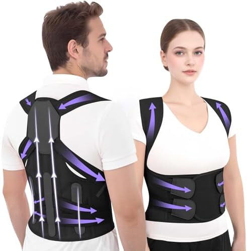 Posture Corrector for Women and Men Back Brace Straightener Pain Relief Back Support Lightweight Adjustable Hump Scoliosis Traction Correction Helps Reduce Upper Hunchback Slouching Kyphosis Black XX-Large by QualityFreedomEmpowerment