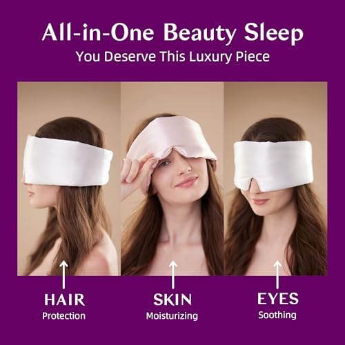 Silk Sleep Mask for Women and Men, Side Sleeper, 22 Momme Pure Mulberry Silk Total Blackout 100% Mulberry Eye Mask with Adjustable Headband Full Size, Eye Masks for Sleeping and Travel - Image 3