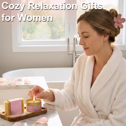 8PCS Birthday Gifts Box for Women Care Package Baskets for Women Hug in a Box Self Care Get Well Soon Gift Set for Mom Wife Girlfriend Sister Friends (Pink) - Image 5