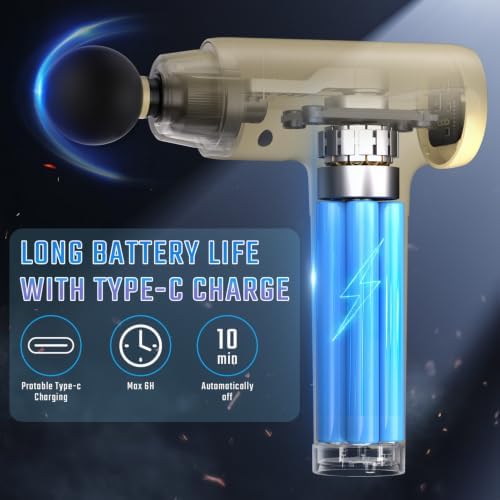 cotsoco Massage Gun Deep Tissue, Muscle Massage Gun with 9 Attachment Heads 20 Speeds & Silent Brushless Motor for Pain Relief, Handheld Percussion Back Massager Gun,Gift for Mom/Dad - Image 4