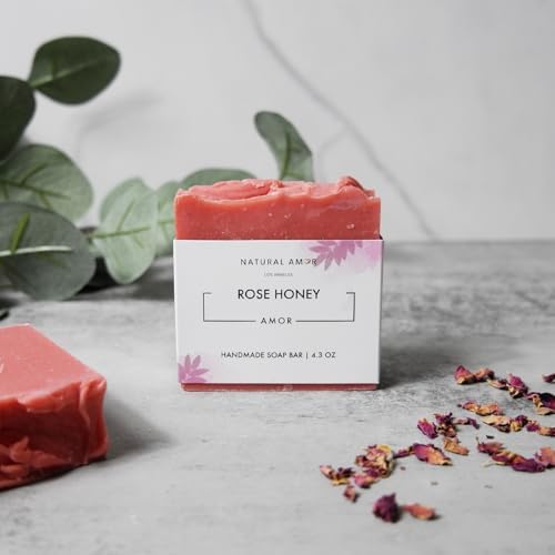 Natural Amor Spa Gifts for Women,Luxurious Rose Scent Bath gift for her, 6pc Bath & Body gift including Soap Bar, Bath Bomb, Bath Salt - Image 2