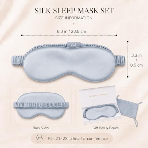Silk Sleep Mask Light Blocking Luxury 19mm Silk Eye Mask 100% Mulberry Eye Cover Blindfold Ultra Soft Light and Comfy Anti Aging Skin Care with Travel Bag Gift Package - Image 3