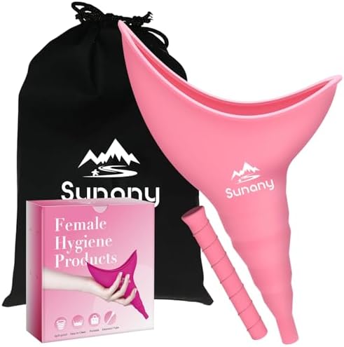 Female Urination Device, Reusable Female Urinal Silicone Women Pee Funnel | Women to Pee Standing Up, The Perfect Companion for Camping,Travel travel outdoor, folds compact, easy rinse by Sunany