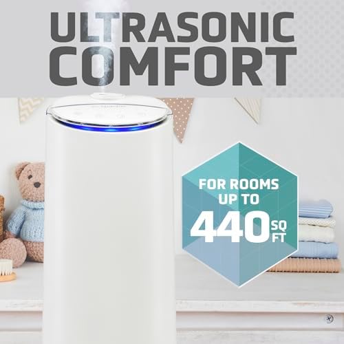 PureGuardian Ultrasonic Cool Mist Humidifier, 100 Hrs. Run Time, 1.5 Gallon Tank, 440 Sq. Ft. Coverage, Medium Rooms, Quiet, Filter Free, Essential Oil Tray, White, H3200WAR - Image 4