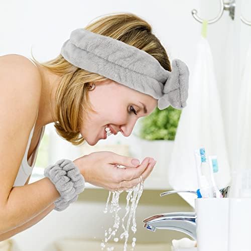 WHAVEL 6PCS Spa Headband and Wristbands Set, Face Wash Headband Wrist Bands for Washing Face Makeup Skincare Hair Band Skin Care Accessories Tools - Image 2