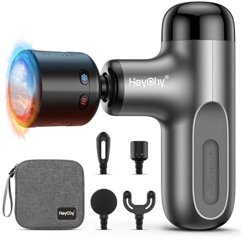 HEYCHY Mini Massage Gun, Deep Tissue Handheld Massager with Heat & Cold by HeyChy