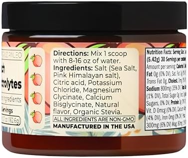 Santa Cruz Paleo Electrolyte Powder, Peach Flavor, Sugar Free Hydration Drink Mix with Himalayan Pink Salt, Sea Salt, Magnesium Glycinate, Potassium Chloride, Sweetened with Stevia, 30 Servings - Image 3