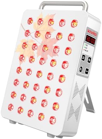 Red Light Therapy Panel, 5 Wavelength 40 Dual Chip LEDs Red and Near Infrared Lamp Therapy Device with Timer & Stand for Body Pain Relief Face Skin Health Sleep by Unknown