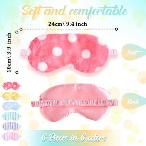 Cuffbow 6 Pack Fuzzy Sleep Masks Plush Eye Mask,Lazy,Bright - Image 2