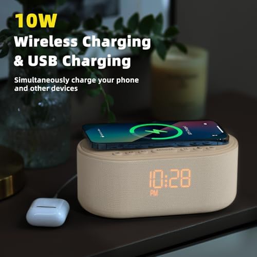 Odokee Sound Machine Alarm Clock for Bedrooms with Wireless Charging - Image 3