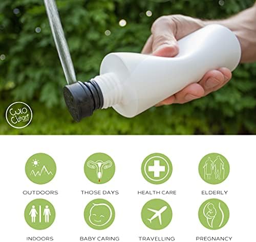 CuloClean Portable Bidet for Toilet or Travel (Black). Peri Bottle for Men and Women. Handheld Spray. Bath Essentials (CuloClean + Bottle, 1pcs Black) - Image 2