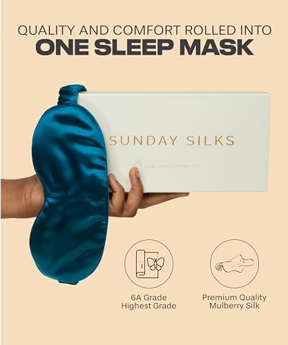 SUNDAYSILKS™ Exclusive Mulberry Silk Sleep Mask | Soft Eye Covers, Blackout Sleeping Mask for Women & Men | Silk Eye Mask for Sleep, Travel, and Relaxation | Antifaz para Dormir [Midnight Blue] - Image 2