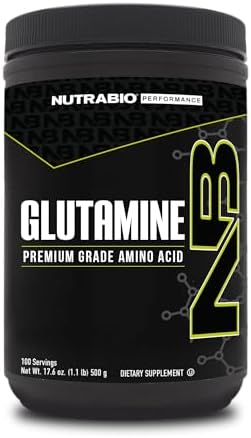 NutraBio Pure L-Glutamine Powder, 100 Servings L-Glutamine Supplement, Amino Acid, Pure Grade, Glutamina, Absolutely no Additives, Fillers or Excipients, Muscle Recovery Supplement - (500 Grams) by NutraBio