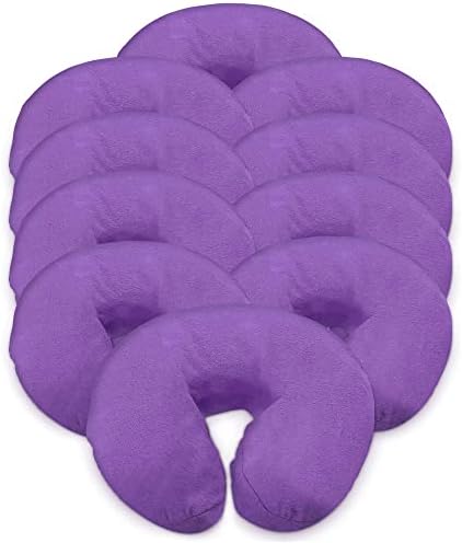 LONDON LINENS Pack of 10, Premium Extra Thick 100% Cotton Flannel Massage Tables Face Cradle Covers Cozies Fitted - Includes 10 pcs (Lilac) by LONDONLINENS
