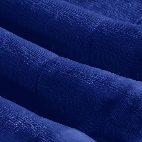 Elegant Comfort Ultra Soft Reversible Flannel Sherpa Blanket - Cozy Silky Fleece Throw for Couch, Bed - Plush Fuzzy Warm Winter Blanket for Gift, Twin XL, Royal Blue - Image 7