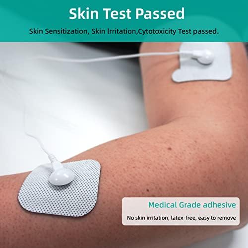 TENS Unit Replacement Pads, 20 PCS Adhesive Electrode, Replacement Reusable Electrodes, Compatible with Muscle Stimulator Machine of Most Brand, with 3.5 mm Snap-on Connector, 2" X 2" - Image 4