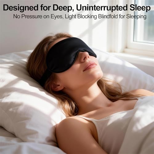 Silk Sleep Mask for Sleeping, Blackout Eye Mask with Adjustable Strap - Image 6