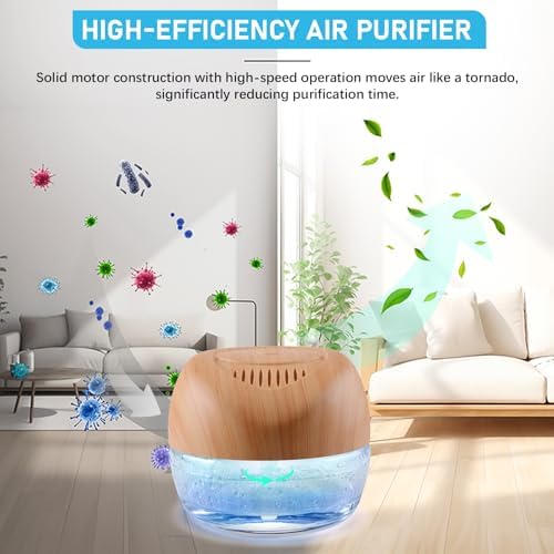 Water-Based Purifier Air Washer, Air Revitalizer & Freshener, Air Fresher with 7 LED Color Changing Light for Rooms (LightYellow) - Image 3