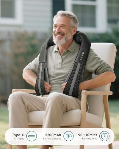 Cordless Neck Massager With Heat, Deep Tissue Shoulder & Back Massager - Image 4