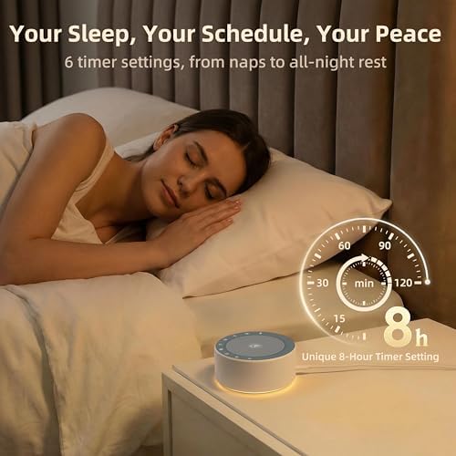 Kipcush White Noise Machine for Baby & Adults, 30 Soothing Sounds, Sleep Sound Machine with 8 Color Night Light, Memory Function, White Noise for Sleeping, Nursery, Office, Travel & Relaxation - Image 3