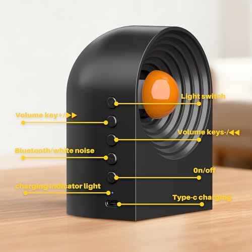 UNEEDE White Noise Sound Machine with Bluetooth Functionality, Night Light, Portable Bluetooth Speaker with Noise Canceling for Office & Sleeping, Meditation, Gathering (Black) - Image 5