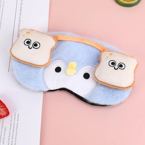 PERFECTSIGHT Sleep Eye Masks, Cute Penguin Sleep Eye Cover Lightweight Adjustable Eyeshade Mask Cover for Women Kids Girls Sleep Travel Nap, Toast Headphone - Image 4