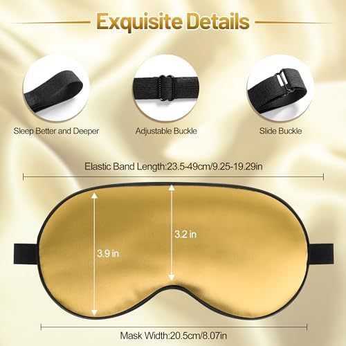 Silk Sleep Mask, Blackout Eye Mask for Sleeping with Adjustable Strap - Image 3