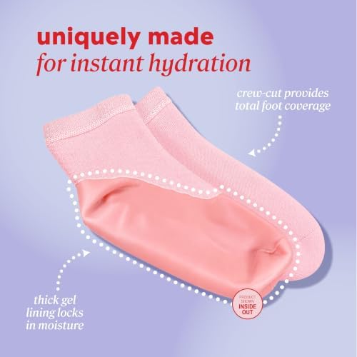 Onyx Professional Gel Moisturizing Socks, One Size Dry Feet Treatment for Women or Men, Hydrating Spa Socks for Dry Feet and Cracked Heel Repair, One Reusable Pair - Image 6
