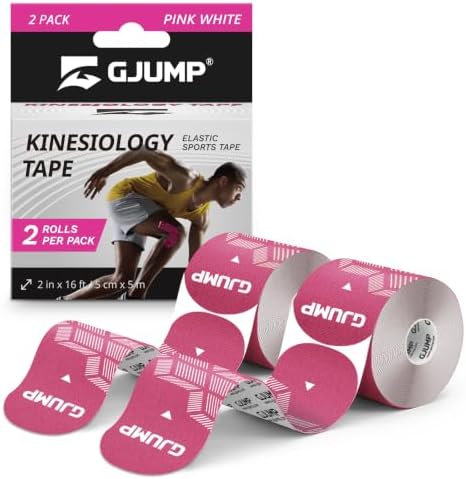 Kinesiology Tape, 40 Count Precut Strips 2 Rolls Original Cotton Tape by GJUMP
