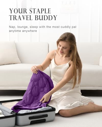 Cottonblue Small Weighted Lap Blanket 7lbs for Adults Teens 24"x29", Purple - Image 5