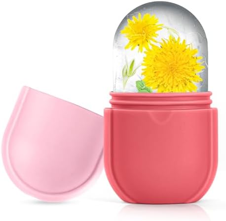 Ice Roller for Face and Eye, Ice Face Roller, Aesthetic Skin Care Tools Gifts for Women Cute Preppy Stuff,Silicone Ice Mold for Beauty(Pink) by IMEASY