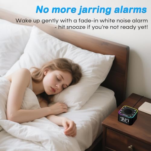 2-in-1 Sound Machine Alarm Clock: 30 Non-Looping Sounds, Compact - Image 3